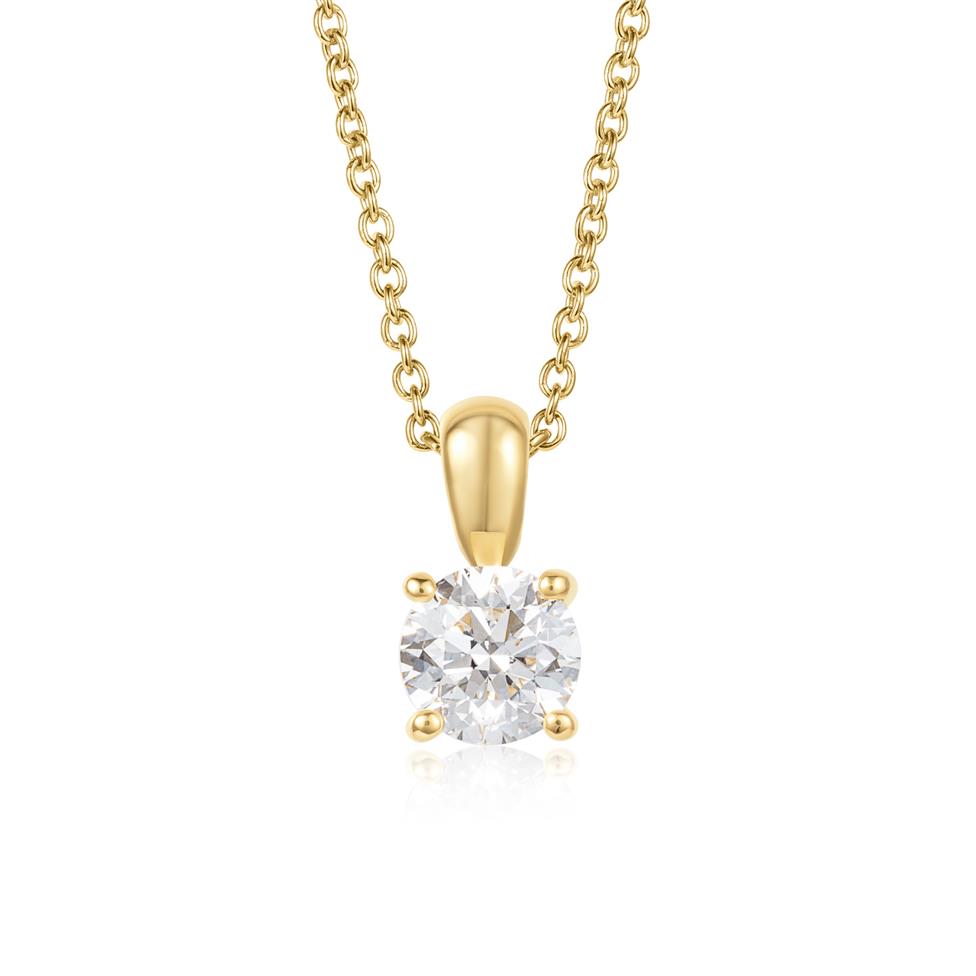 18ct Yellow Gold Diamond Solitaire Pendant 0.60ct Thumbnail Image 0