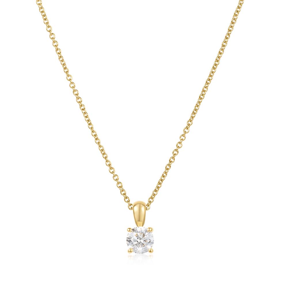 18ct Yellow Gold Diamond Solitaire Pendant 0.60ct Thumbnail Image 3