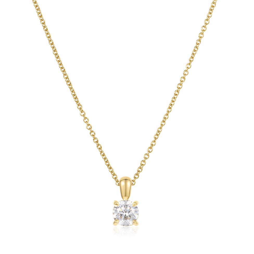 18ct Yellow Gold Diamond Solitaire Pendant 0.70ct Thumbnail Image 1