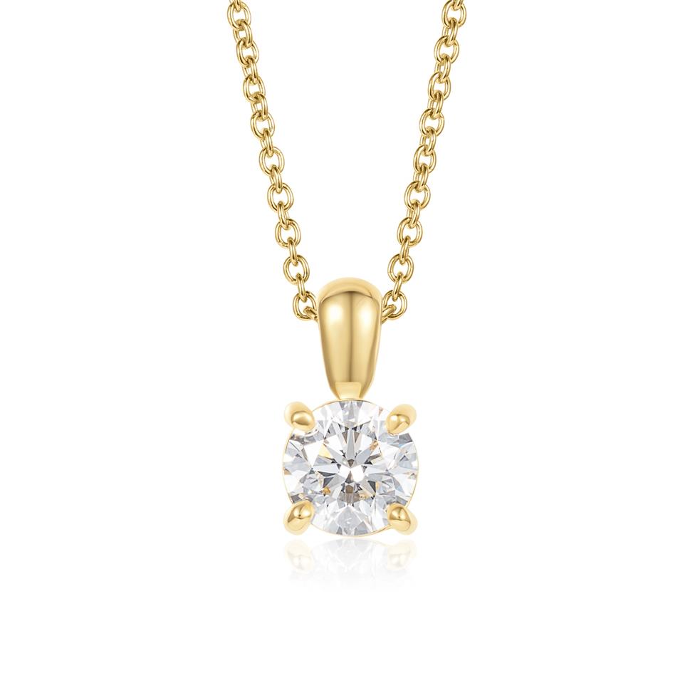 18ct Yellow Gold Diamond Solitaire Pendant 0.70ct Thumbnail Image 0