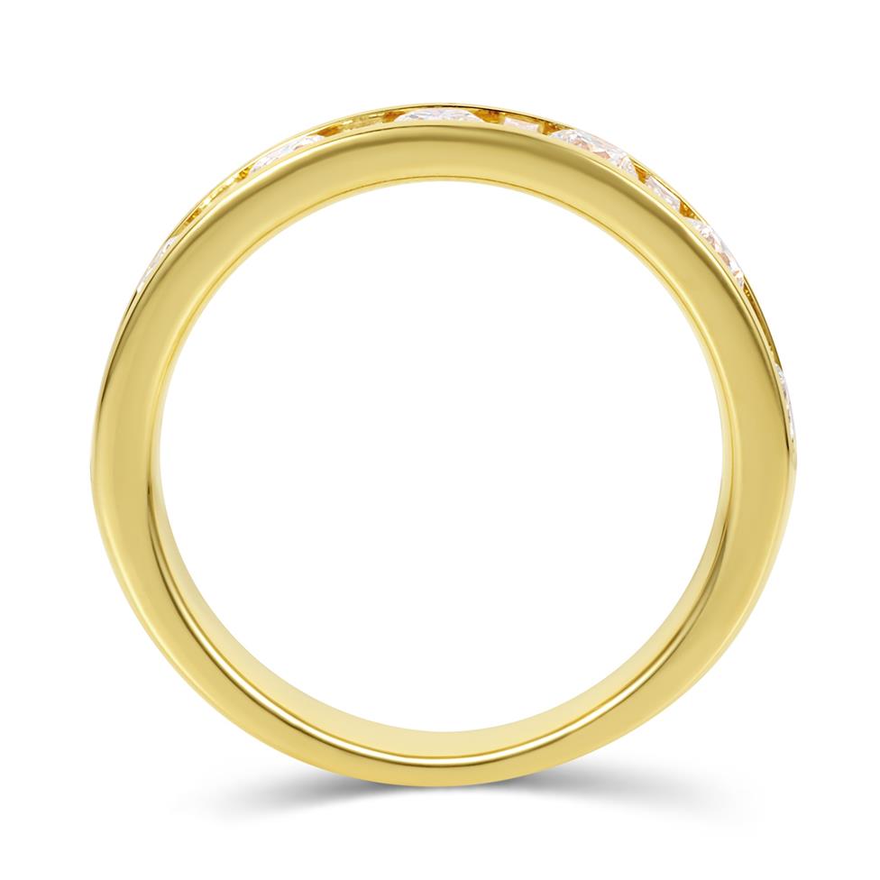 18ct Yellow Gold Alternating Baguette Cut Diamond Half Eternity Ring 1.00ct Thumbnail Image 2