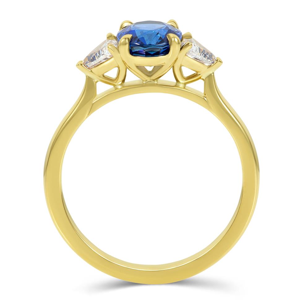 18ct Yellow Gold Sapphire and Diamond Engagement Ring 1.70ct Thumbnail Image 3