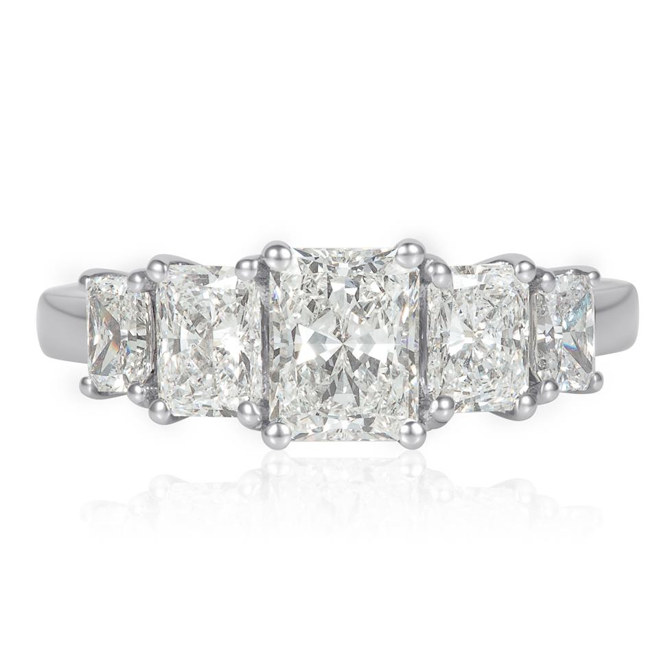 Platinum Five Stone Radiant Diamond Ring 2.15ct Thumbnail Image 1