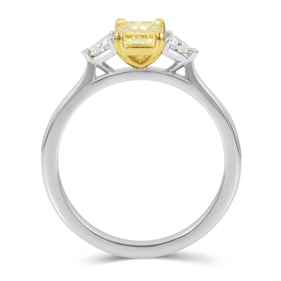 Platinum Yellow Radiant Diamond Engagement Ring 1.01ct Thumbnail Image 3