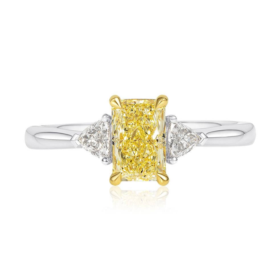 Platinum Yellow Radiant Diamond Engagement Ring 1.01ct Thumbnail Image 2