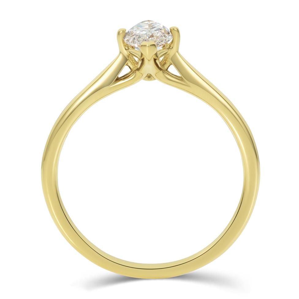 18ct Yellow Gold Marquise Diamond Engagement Ring 0.70ct Thumbnail Image 3