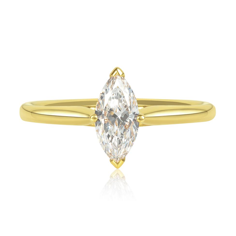 18ct Yellow Gold Marquise Diamond Engagement Ring 0.70ct Thumbnail Image 2