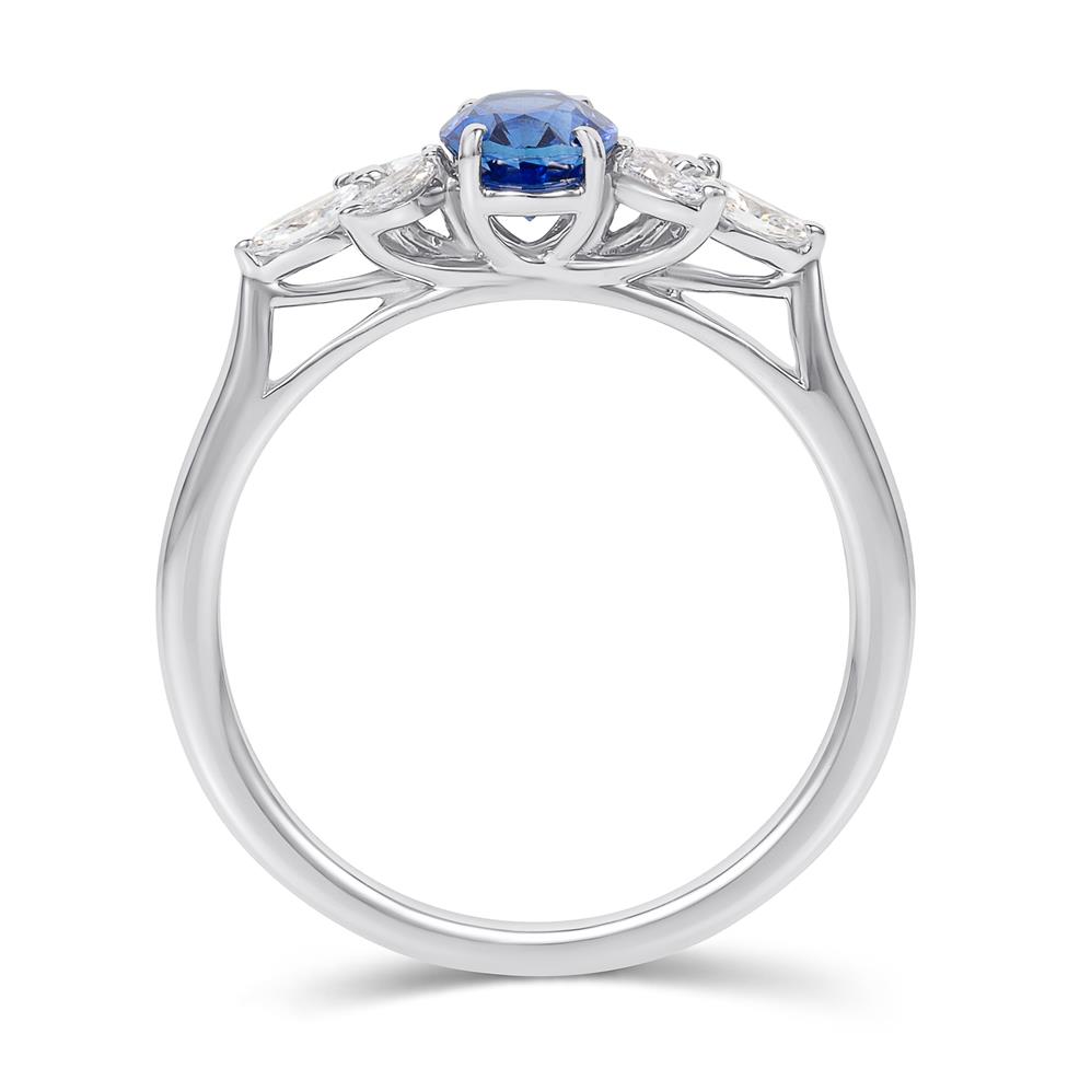 Platinum Sapphire and Diamond Engagement Ring 0.90ct Thumbnail Image 2