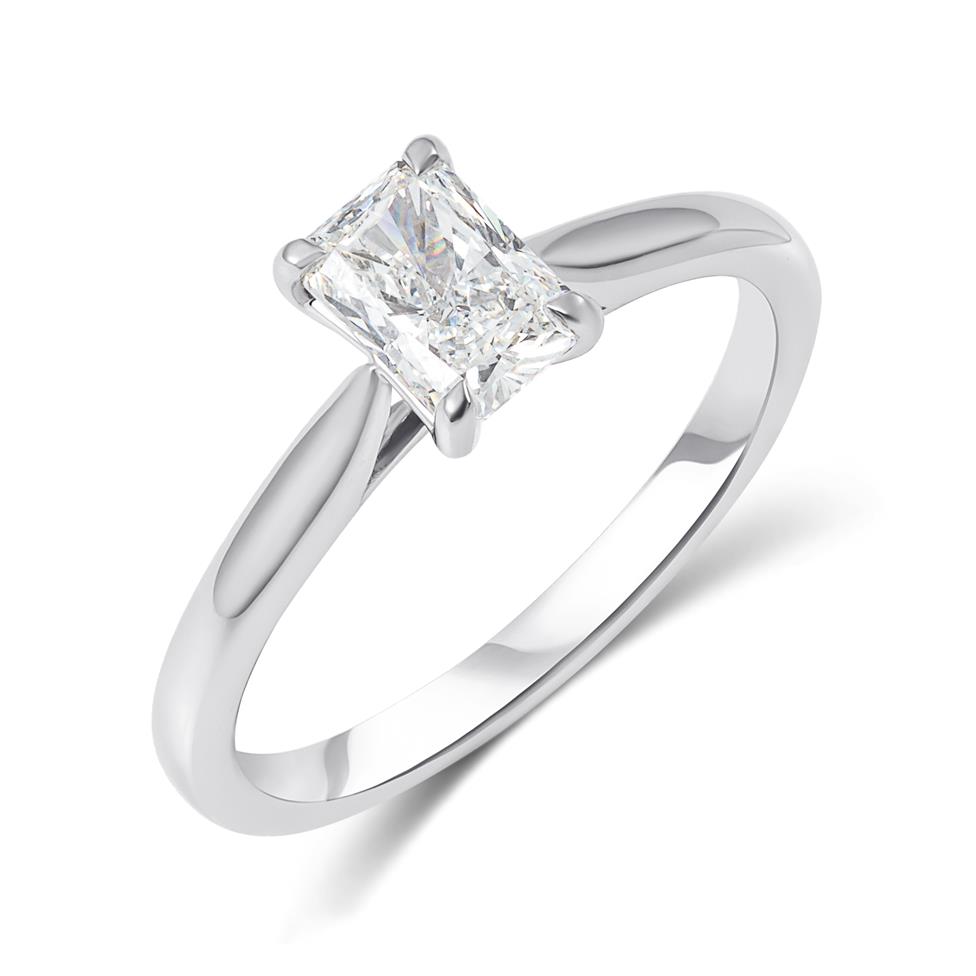 Platinum Radiant Diamond Solitaire Engagement Ring 0.80ct Thumbnail Image 0