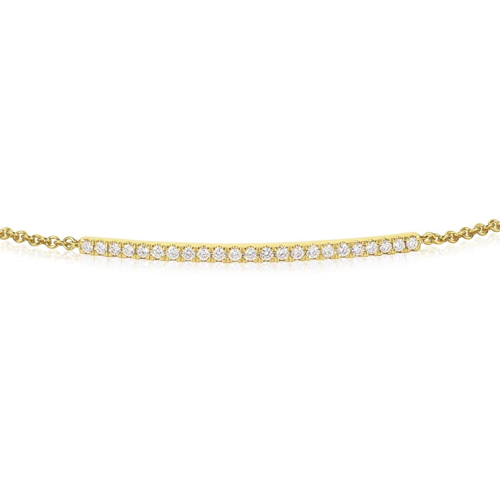 18ct Yellow Gold Diamond Bar Bracelet 0.15ct Thumbnail Image 1