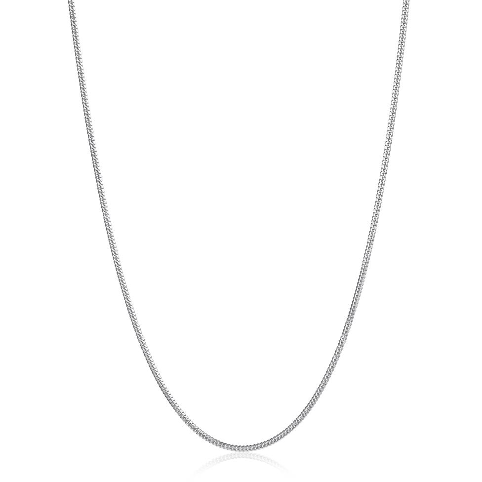 18ct White Gold Curb Chain 50cm Thumbnail Image 1