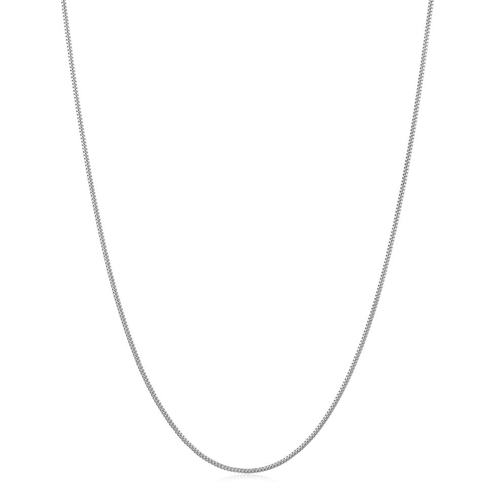 18ct White Gold Curb Chain 50cm Thumbnail Image 1