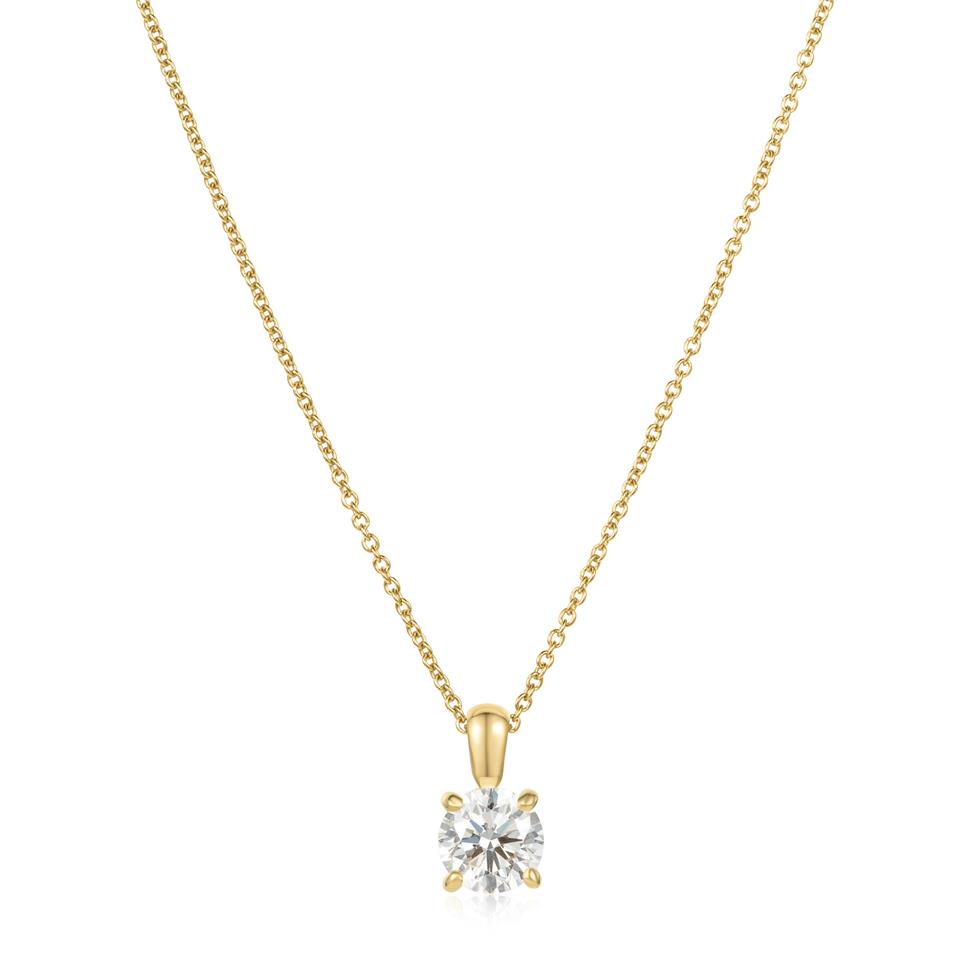 18ct Yellow Gold Classic Diamond Solitaire Pendant 1.00ct Thumbnail Image 1