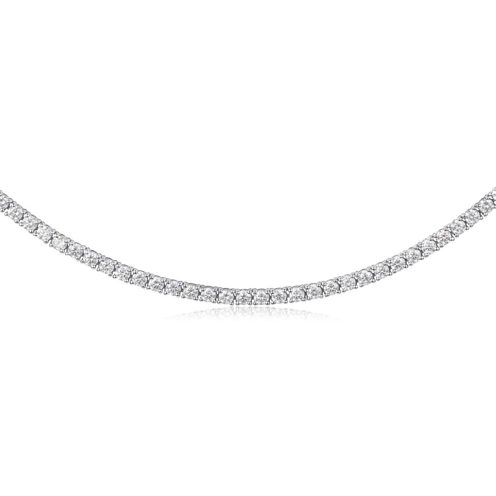 18ct White Gold Diamond Line Necklace 5.59ct Thumbnail Image 1