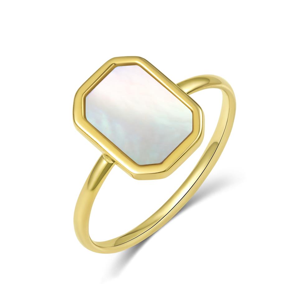 Nova 18ct Yellow Gold Octagon Mother of Pearl Ring  Thumbnail Image 0