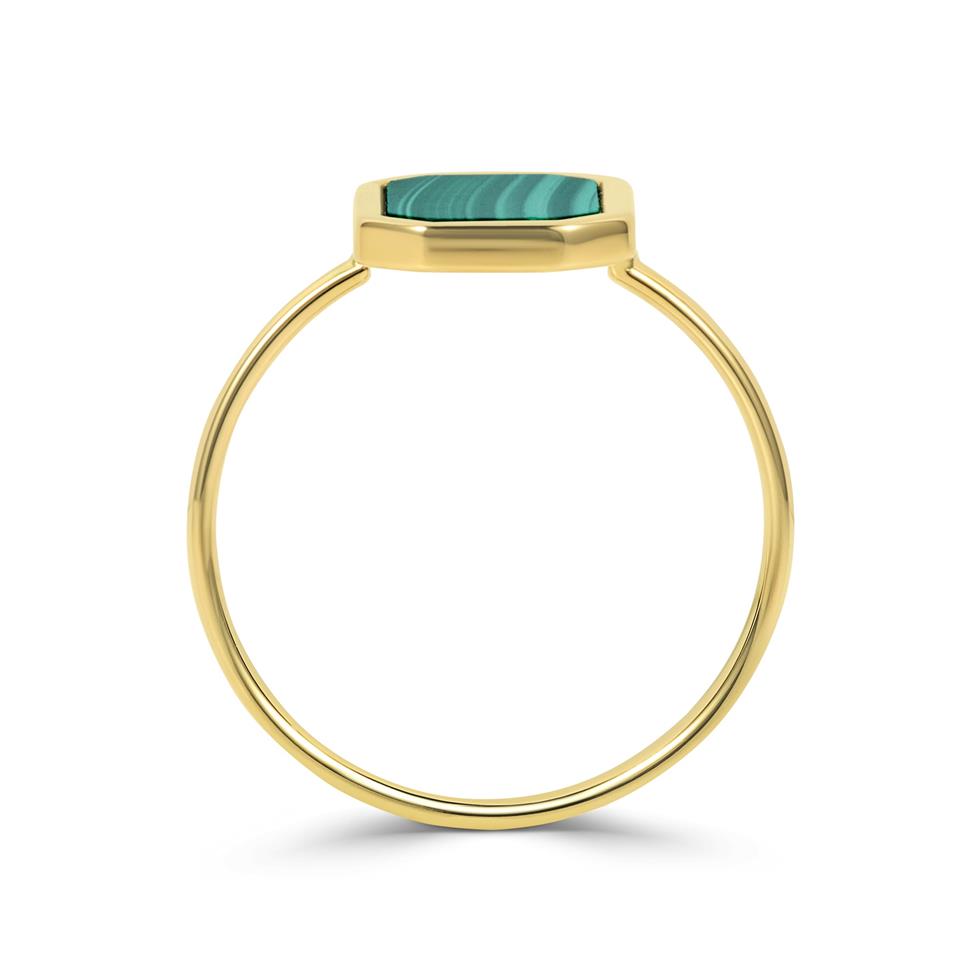 Nova 18ct Yellow Gold Octagon Malachite Ring  Thumbnail Image 2
