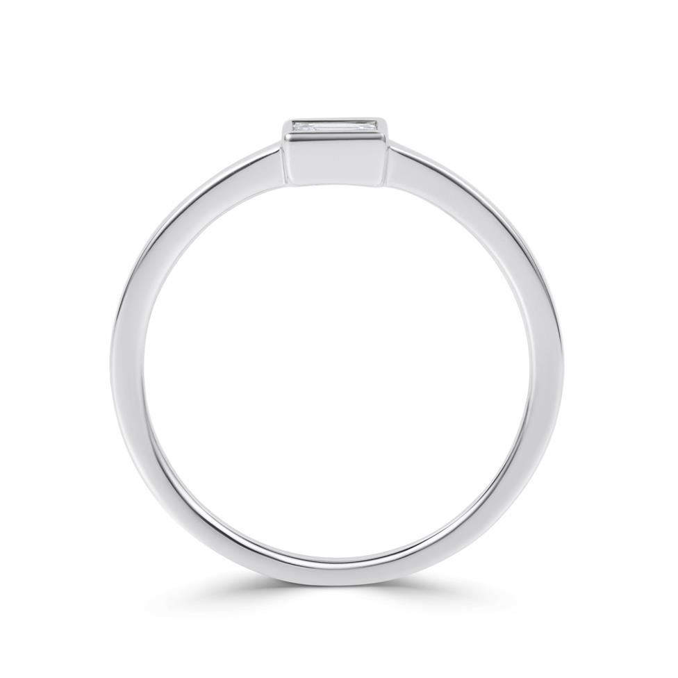 18ct White Gold Baguette Cut Diamond Dress Ring  Thumbnail Image 2
