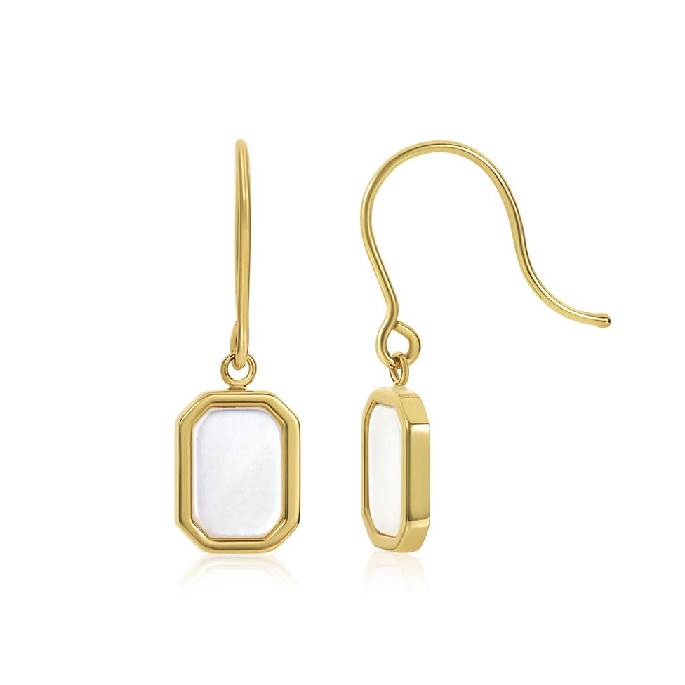 Nova 18ct Yellow Gold Mother of Pearl Drop Earrings  Thumbnail Image 0