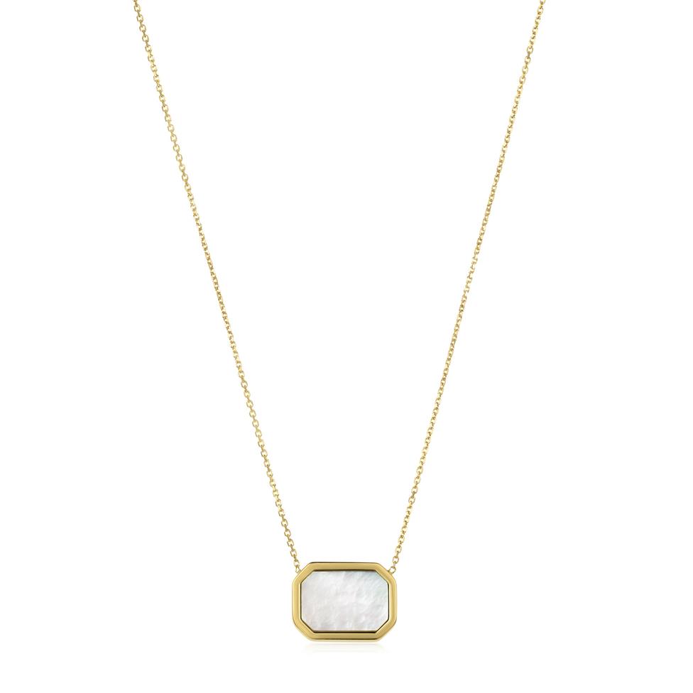 Nova 18ct Yellow Gold Octagon Mother of Pearl Necklace  Thumbnail Image 1