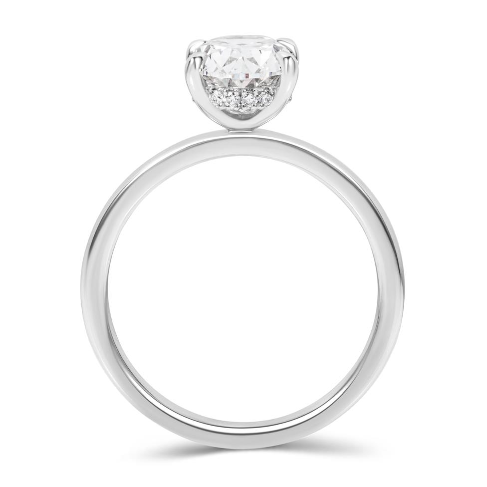 Platinum Oval Diamond Engagement Ring 2.01ct Thumbnail Image 3