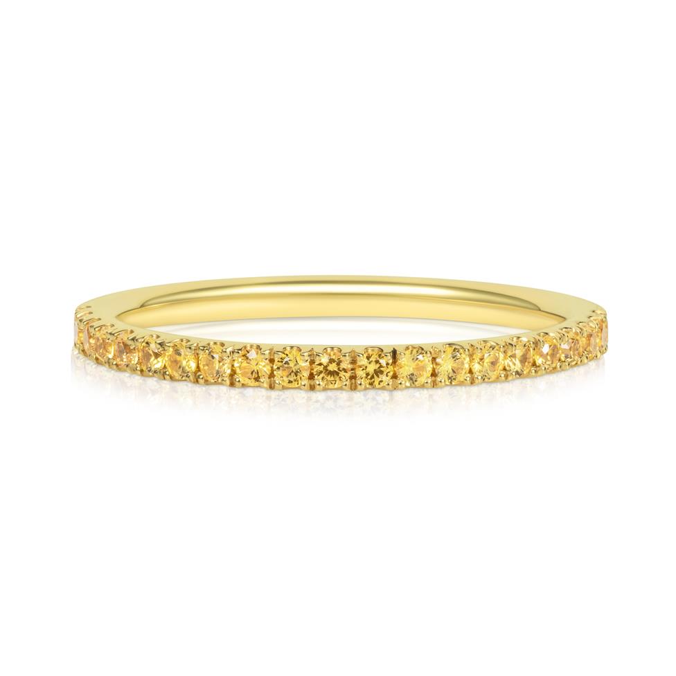 18ct Yellow Gold Yellow Sapphire Half Eternity Ring 0.24ct Thumbnail Image 1