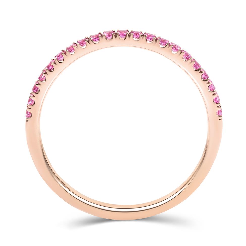 18ct Rose Gold Pink Sapphire Half Eternity Ring 0.24ct Thumbnail Image 2