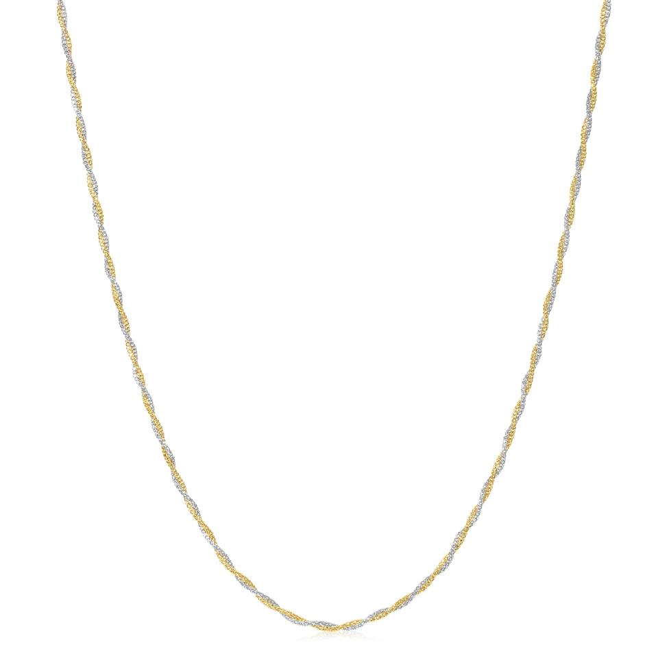 18ct Two Colour Gold Twisted Necklace  Thumbnail Image 0