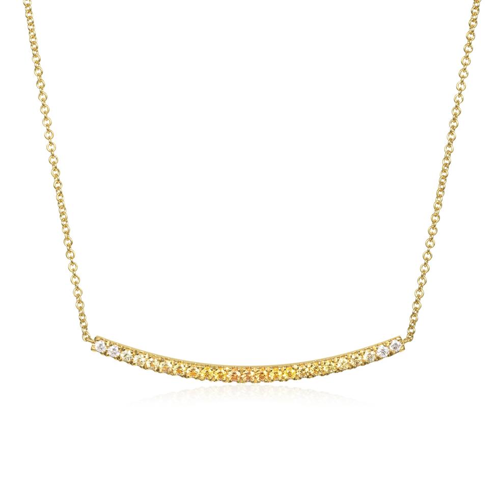 Bonbon 18ct Yellow Gold Ombre Yellow Sapphire and Diamond Necklace Thumbnail Image 0