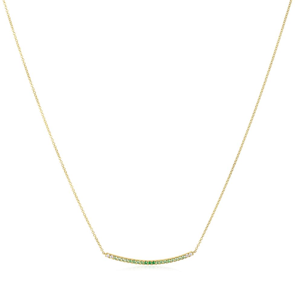 Bonbon 18ct Yellow Gold Ombre Tsavorite and Diamond Necklace Thumbnail Image 1