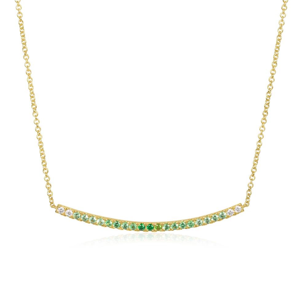 Bonbon 18ct Yellow Gold Ombre Tsavorite and Diamond Necklace Thumbnail Image 0
