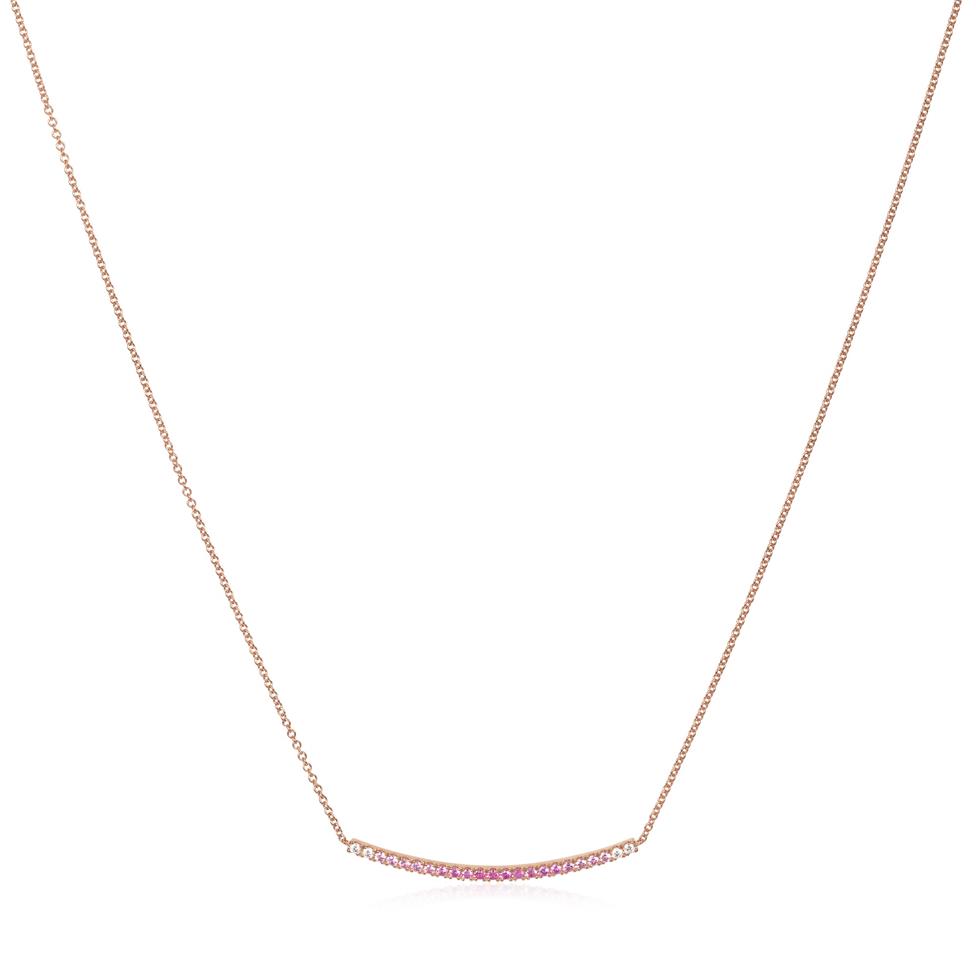 Bonbon 18ct Rose Gold Ombre Pink Sapphire and Diamond Necklace Thumbnail Image 1