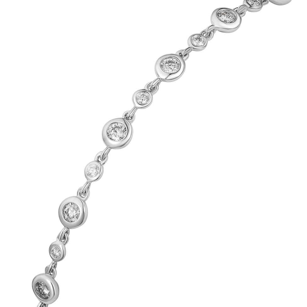 18ct White Gold Diamond Bezel Set Bracelet Thumbnail Image 2