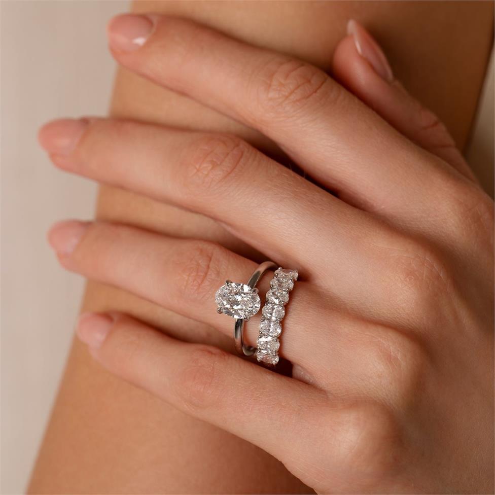 Platinum Oval Diamond Engagement Ring 2.01ct Thumbnail Image 1