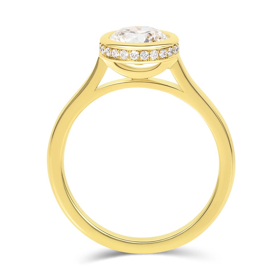 18ct Yellow Gold Round Diamond Engagement Ring 1.30ct Thumbnail Image 3