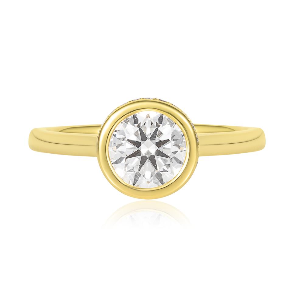 18ct Yellow Gold Round Diamond Engagement Ring 1.30ct Thumbnail Image 2