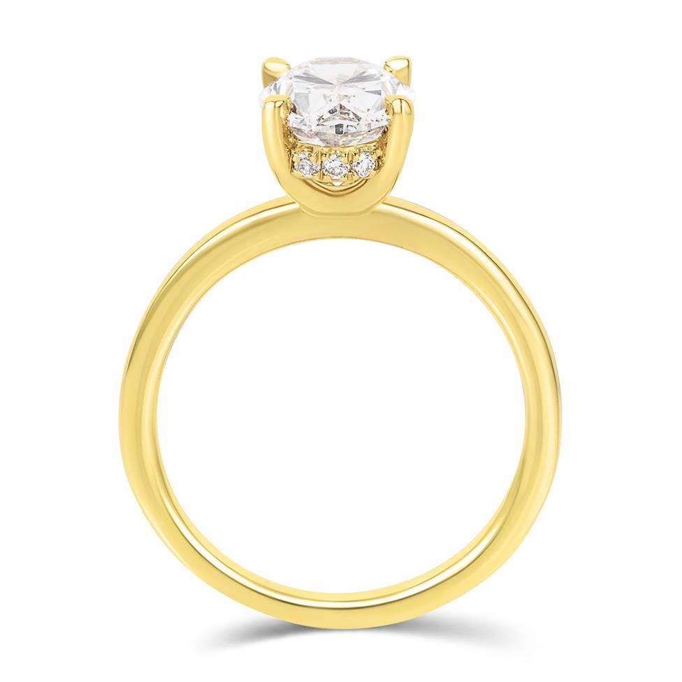 18ct Yellow Gold Lab Grown Oval Diamond Engagement Ring 2.00ct Thumbnail Image 2