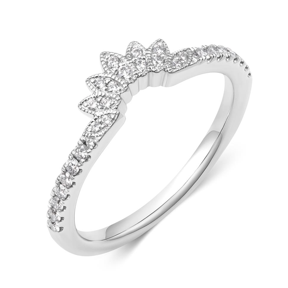 Platinum Diamond Set Shaped Band  Thumbnail Image 0