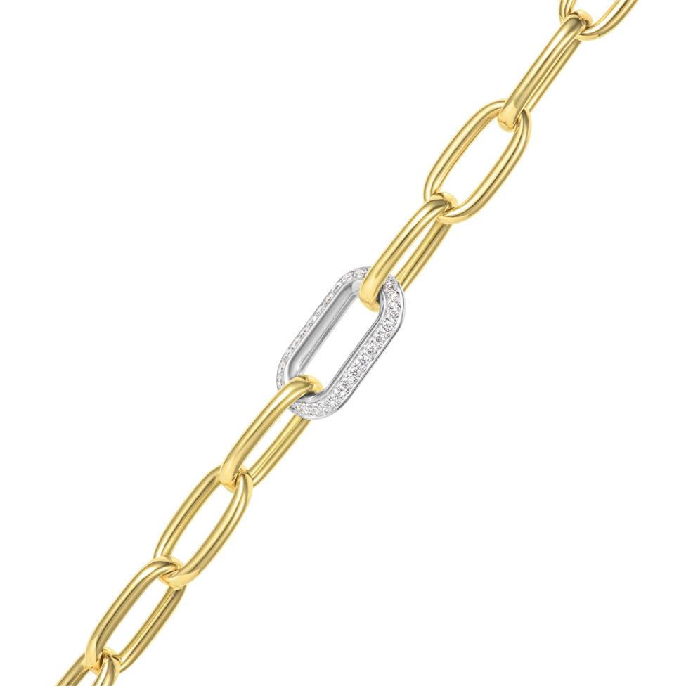 18ct Yellow Gold Diamond Set Paperlink Bracelet Thumbnail Image 2