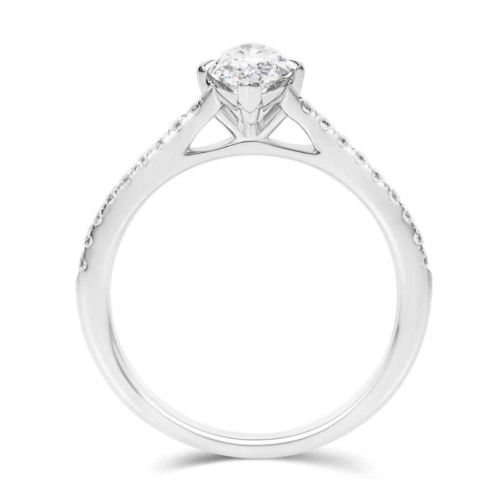 Platinum Marquise Shape Diamond Solitaire Engagement Ring 1.25ct Thumbnail Image 3