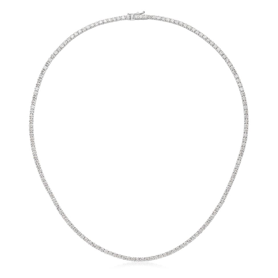 18ct White Gold Diamond Line Necklace 8.25ct Thumbnail Image 2