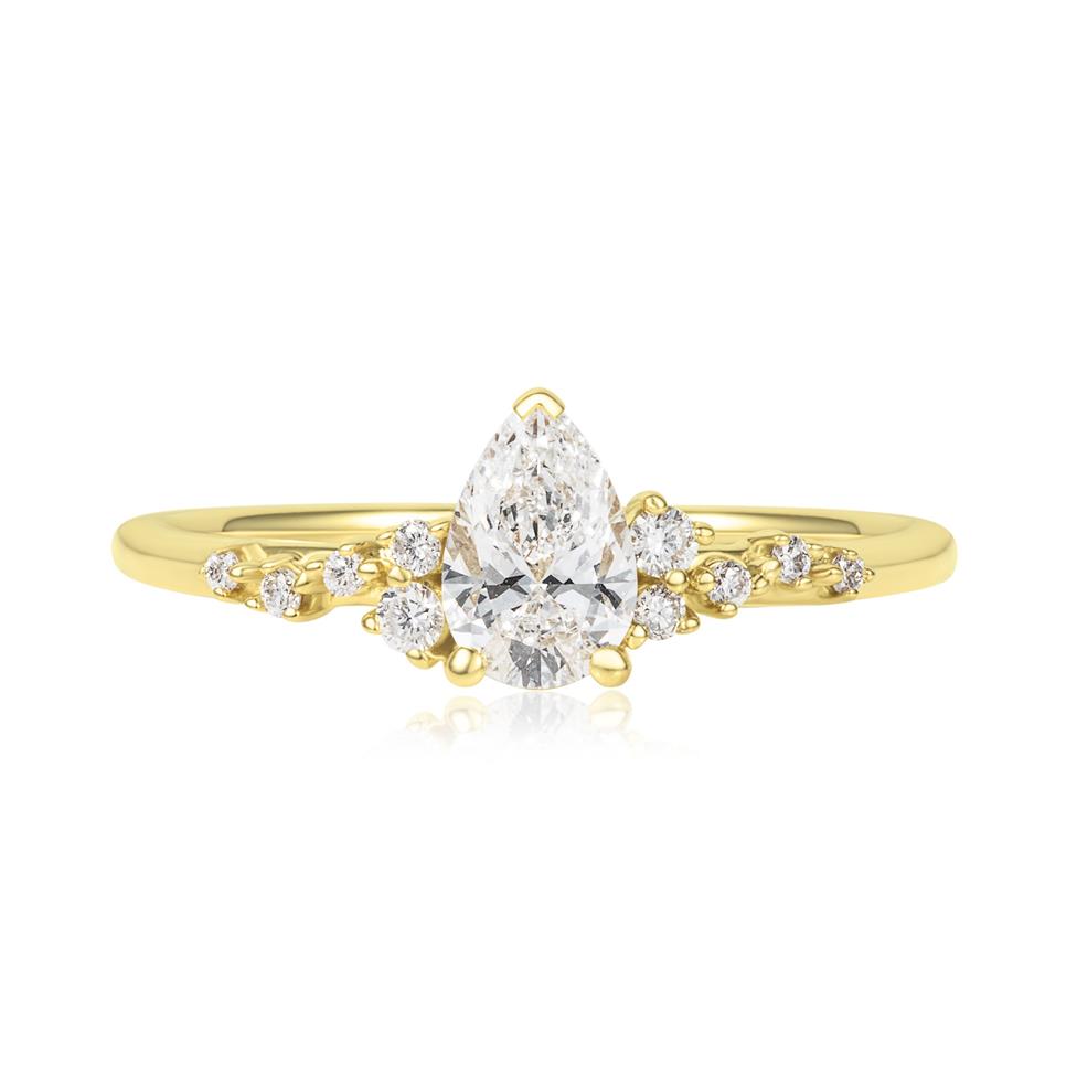 Stardust 18ct Yellow Gold Pear Diamond Engagement Ring 0.50ct Thumbnail Image 2