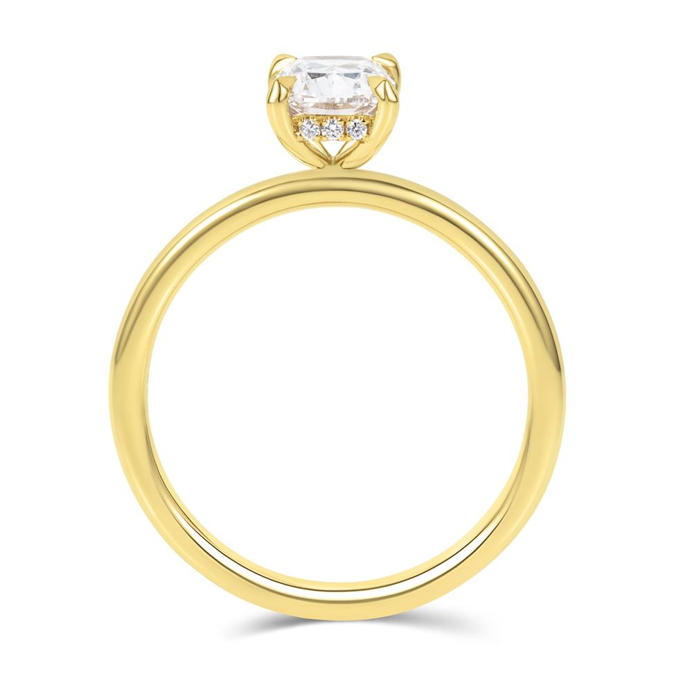 18ct Yellow Gold Cushion Diamond Engagement Ring 1.00ct Thumbnail Image 2