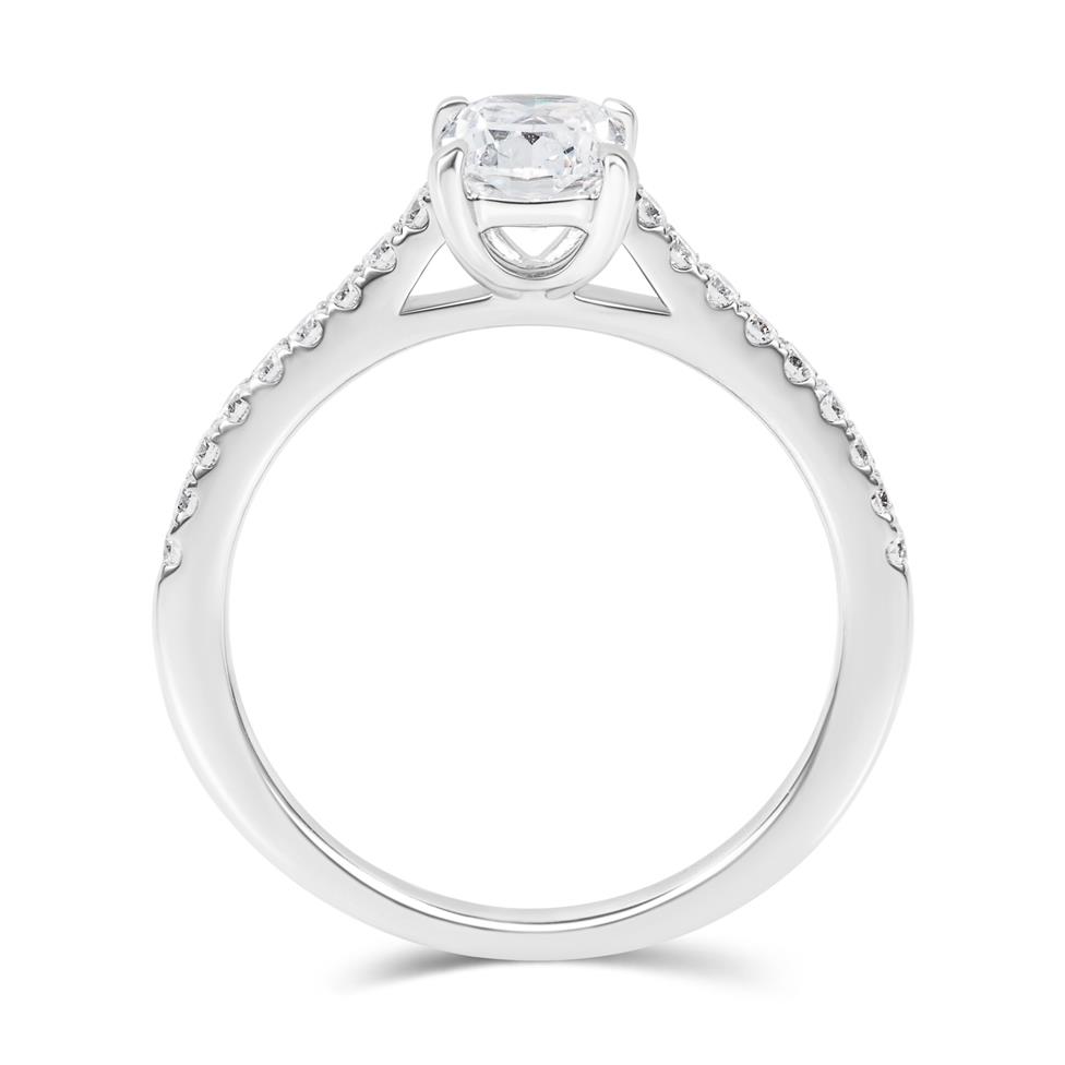 Platinum Cushion Diamond Solitaire Engagement Ring Thumbnail Image 3