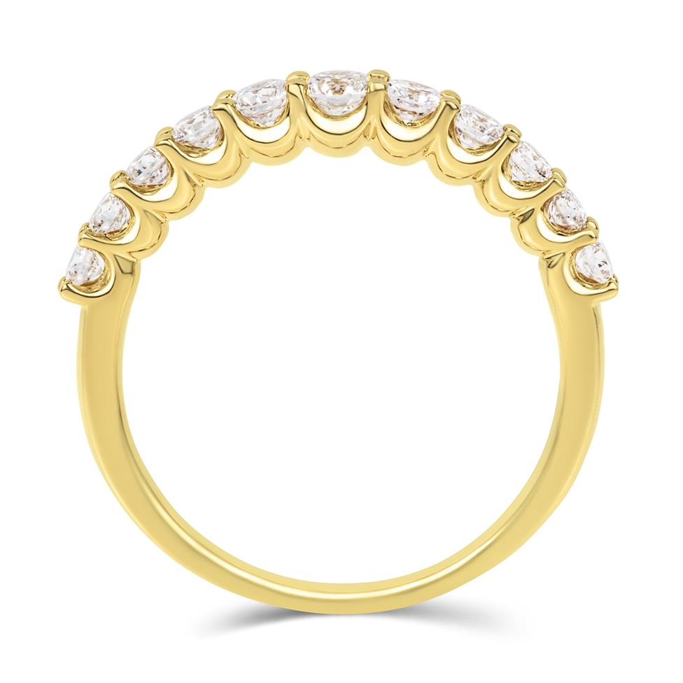 18ct Yellow Gold Graduated Diamond Half Eternity Ring Thumbnail Image 3