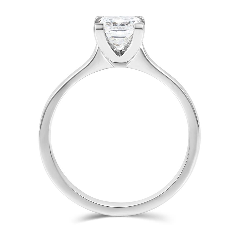 Platinum Princess Cut Diamond Solitaire Engagement Ring 0.90ct Thumbnail Image 2