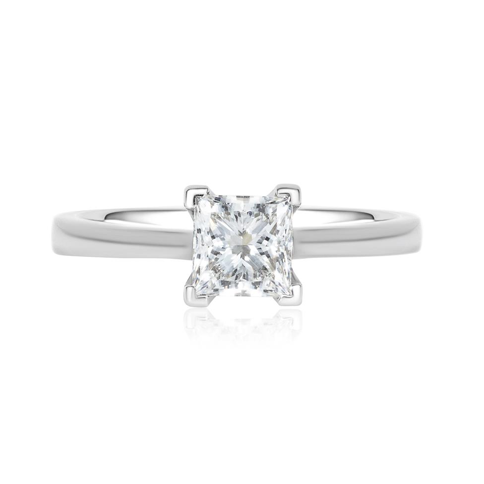 Platinum Princess Cut Diamond Solitaire Engagement Ring 1.00ct Thumbnail Image 2