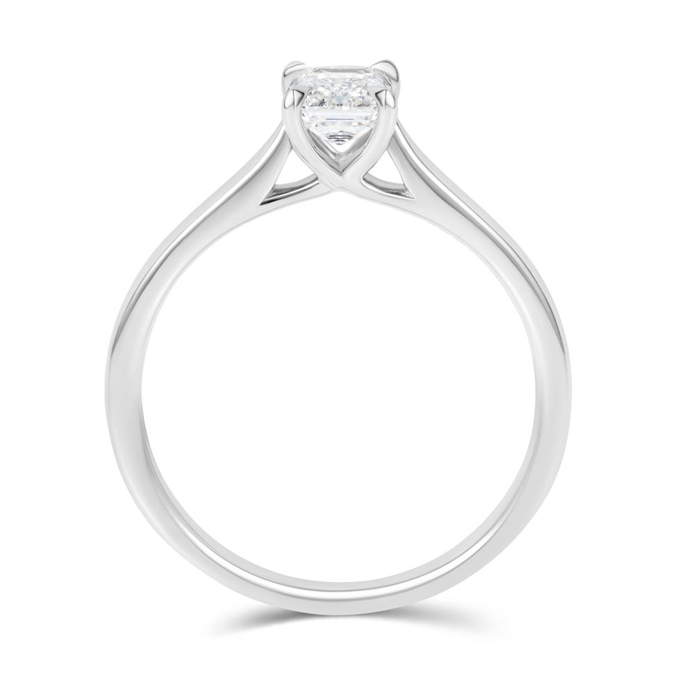 Platinum Emerald Cut Diamond Solitaire Engagement Ring 0.70ct Thumbnail Image 3