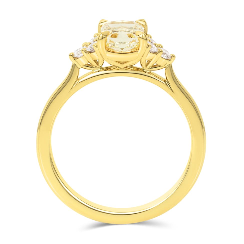 18ct Yellow Gold Yellow Cushion Diamond Engagement Ring 1.01ct Thumbnail Image 3