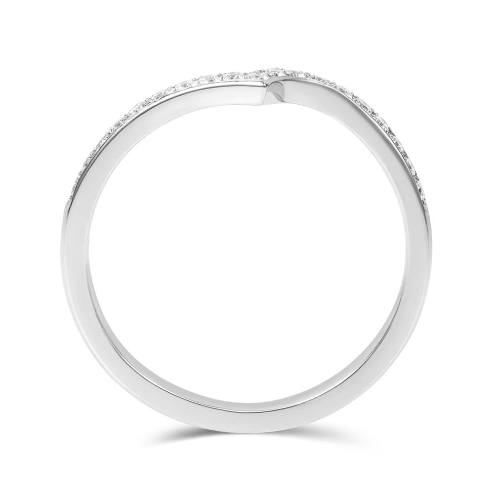Platinum Diamond Set Shaped Wedding Ring 0.25ct Thumbnail Image 2