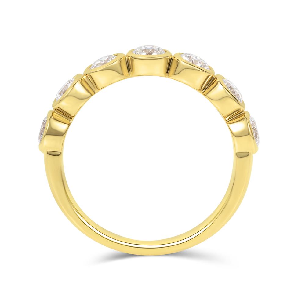 18ct Yellow Gold Bezel Set Diamond Half Eternity Ring 1.05ct Thumbnail Image 3